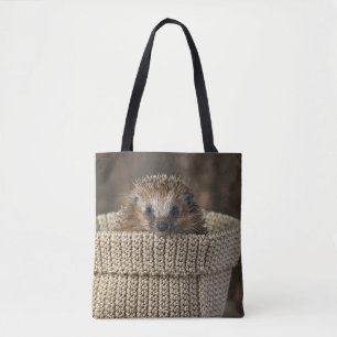 Niedliche Kleintiere Igel in einem Korb Tasche