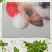 Niedliche Kleintiere | Jack Russell Dog Santa Clau Geschirrtuch (Gefaltet)