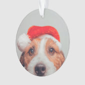 Niedliche Kleintiere | Jack Russell Dog Santa Clau Ornament (Vorderseite)