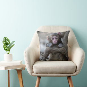 Niedliche Kleintiere   Japanischer Affe & Baby Kissen