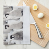 Niedliche Kleintiere | Kaiser Penguin Chicks Geschirrtuch (Viertel Falte)