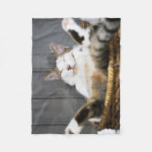 Niedliche Kleintiere | Katze im Bett Fleecedecke (Vorderseite)