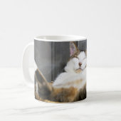 Niedliche Kleintiere | Katze im Bett Kaffeetasse (Vorderseite Links)