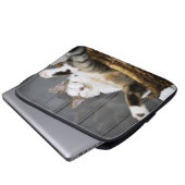 Niedliche Kleintiere | Katze im Bett Laptopschutzhülle (Vorne Knopf)