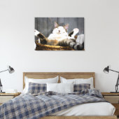 Niedliche Kleintiere | Katze im Bett Leinwanddruck (Insitu (Schlafzimmer))