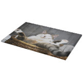 Niedliche Kleintiere | Katze im Bett Schneidebrett (Ecke)