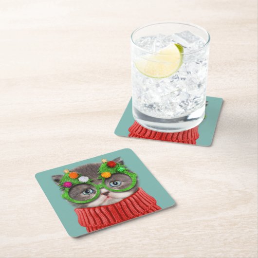 Niedliche Kleintiere | Katzenweihrrüber Rechteckiger Pappuntersetzer (Vor Ort)