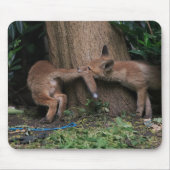 Niedliche Kleintiere | Kinderfüchse spielen Mousepad (Vorne)