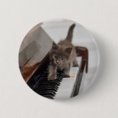 Niedliche Kleintiere | Kitten auf Piano Button (Vorderseite)