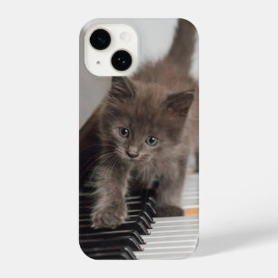 Niedliche Kleintiere   Kitten auf Piano iPhone 14 Hülle
