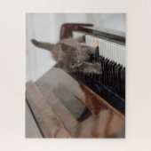 Niedliche Kleintiere | Kitten auf Piano Puzzle (Vertikal)