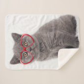 Niedliche Kleintiere | Kitten Heart Glasses Sherpadecke (Vorderseite (Horizontal))