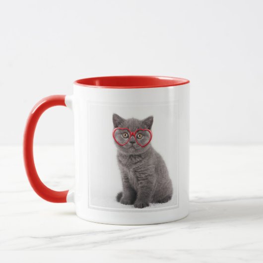 Niedliche Kleintiere | Kitten Heart Glasses Tasse (Links)