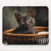 Niedliche Kleintiere | Kitten in Basket Mousepad (Vorne)