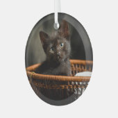 Niedliche Kleintiere | Kitten in Basket Ornament Aus Glas (Vorderseite links)