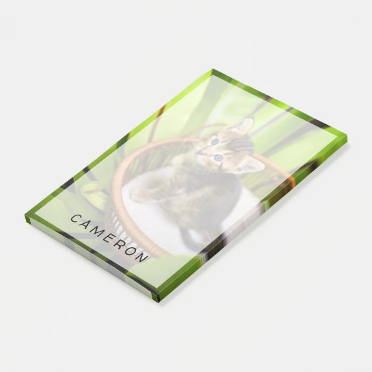 Niedliche Kleintiere | Kitten in Basket Post-it Klebezettel (angewinkelt)