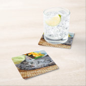 Niedliche Kleintiere | Kitten Lounges Rechteckiger Pappuntersetzer (Vor Ort)