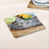 Niedliche Kleintiere | Kitten Lounges Rechteckiger Pappuntersetzer (angewinkelt)