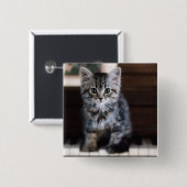 Niedliche Kleintiere | Kitten on Piano Keys Button (Vorne & Hinten)