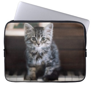 Niedliche Kleintiere   Kitten on Piano Keys Laptopschutzhülle