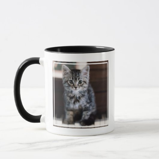Niedliche Kleintiere | Kitten on Piano Keys Tasse (Links)