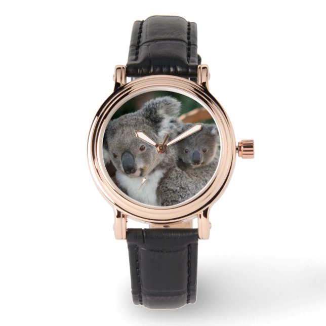 Niedliche Kleintiere | Koala und Joey Armbanduhr (Vorderseite)