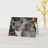 Niedliche Kleintiere | Koala und Joey Karte (Gelbe Blume)