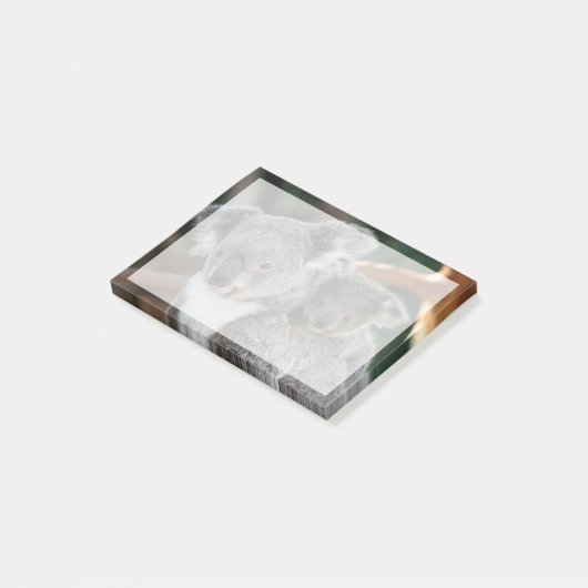 Niedliche Kleintiere | Koala und Joey Post-it Klebezettel (angewinkelt)