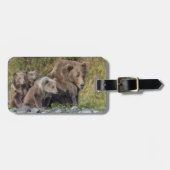 Niedliche Kleintiere | Kodiak Mama Bear & Cubs Gepäckanhänger (Vorderseite horizontal)