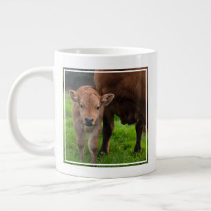 Niedliche Kleintiere Kuh und Kalb Jumbo-Tasse