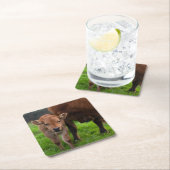 Niedliche Kleintiere | Kuh und Kalb Rechteckiger Pappuntersetzer (Vor Ort)