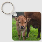 Niedliche Kleintiere | Kuh und Kalb Schlüsselanhänger (Vorderseite)