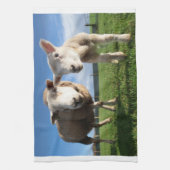 Niedliche Kleintiere | Lamm und Mama Geschirrtuch (Vertikal)