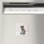 Niedliche Kleintiere | Licking Tabby Kitten Magnet (In Situ (Geschirrspüler))