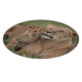 Niedliche Kleintiere | Lion Cub & Mother Schneidebrett (Ecke)