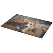 Niedliche Kleintiere | Long Hair Corgi Puppy Schneidebrett (Ecke)
