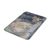 Niedliche Kleintiere | Löwe Vater & Cub Badematte (Schrägansicht)