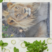 Niedliche Kleintiere | Löwe Vater & Cub Geschirrtuch (Gefaltet)