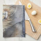 Niedliche Kleintiere | Löwe Vater & Cub Geschirrtuch (Viertel Falte)