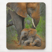 Niedliche Kleintiere | Mama Elephant & Baby Mousepad (Vorne)