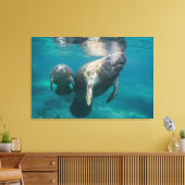 Niedliche Kleintiere | Manatee & Baby Leinwanddruck (Insitu (Wohnzimmer))