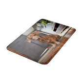 Niedliche Kleintiere | Mini-Dackel Welpe Badematte (Schrägansicht)