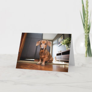 Niedliche Kleintiere   Mini-Dackel Welpe Karte