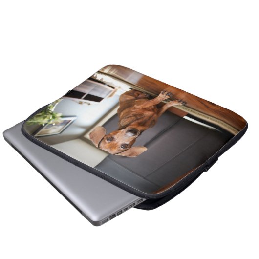 Niedliche Kleintiere | Mini-Dackel Welpe Laptopschutzhülle (Vorne Knopf)