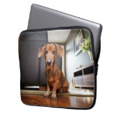 Niedliche Kleintiere | Mini-Dackel Welpe Laptopschutzhülle (Vorderseite Links)