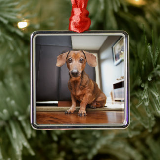 Niedliche Kleintiere | Mini-Dackel Welpe Ornament Aus Metall