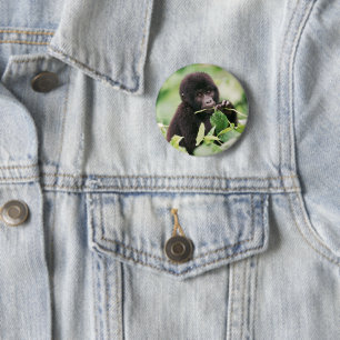 Niedliche Kleintiere Mountain Gorilla Baby Button