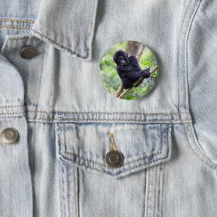 Niedliche Kleintiere Mountain Gorilla Baby Button