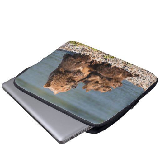 Niedliche Kleintiere | Mutter Bären & Cubs Laptopschutzhülle (Vorne Knopf)
