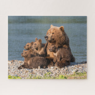 Niedliche Kleintiere Mutter Bären & Cubs Puzzle